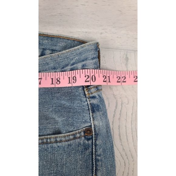 Polo Jeans 38 x 30 Straight Leg Ralph Lauren Light Blue Distressed Denim Hemmed - Picture 3 of 9